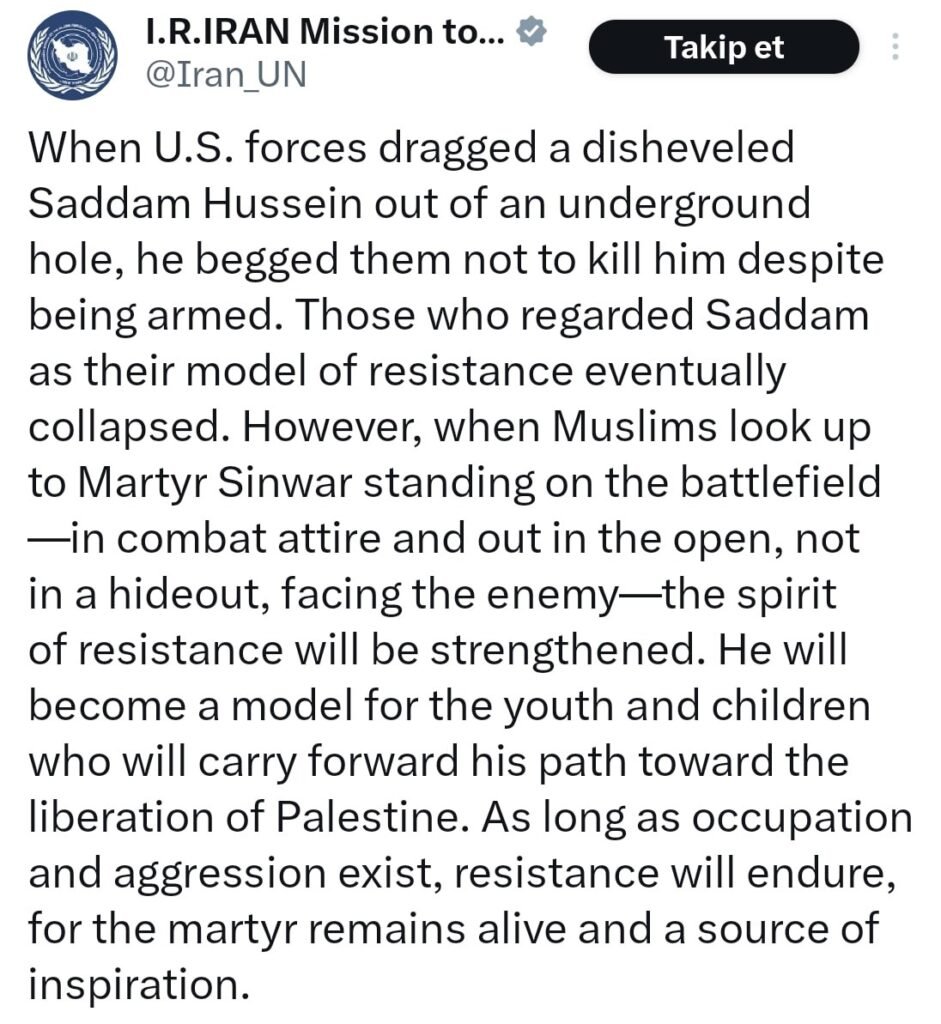 Reaktionen auf Hamas-Führer Sinwar aus dem Iran und die Botschaft des Widerstands