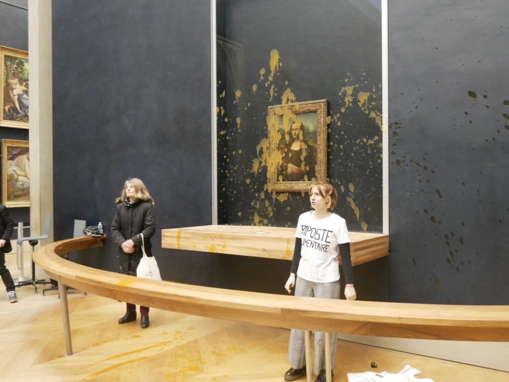 In France, activists threw soup at the Mona Lisa painting