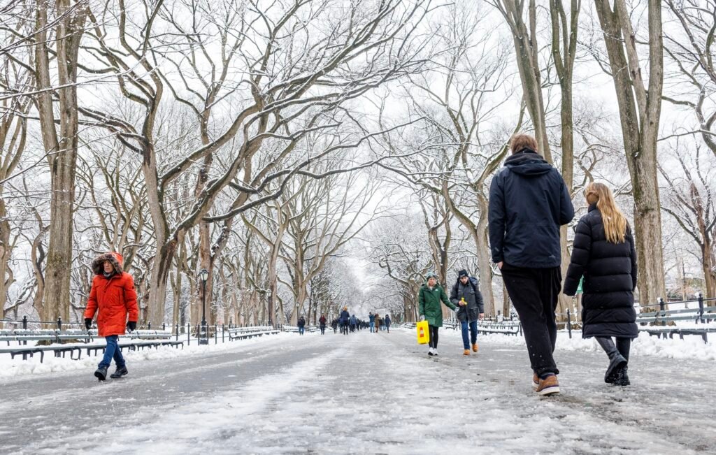 The heaviest snowfall in the last 2 years in New York