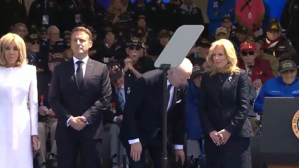 Biden tried to sit on a non-existent chair